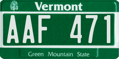 VT license plate AAF471
