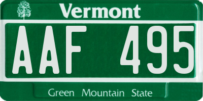 VT license plate AAF495
