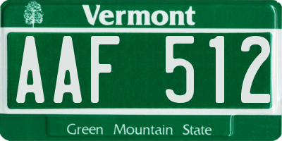 VT license plate AAF512