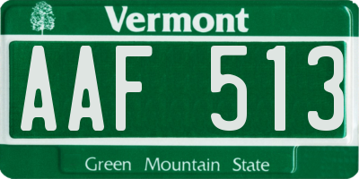 VT license plate AAF513