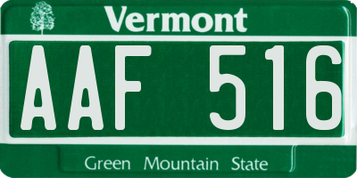 VT license plate AAF516