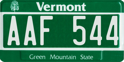 VT license plate AAF544