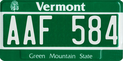 VT license plate AAF584