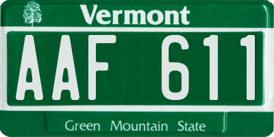 VT license plate AAF611