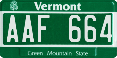 VT license plate AAF664