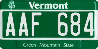 VT license plate AAF684