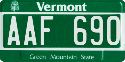 VT license plate AAF690