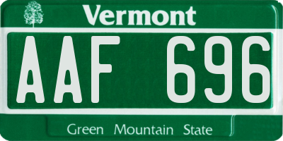 VT license plate AAF696