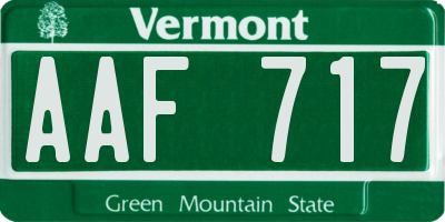 VT license plate AAF717