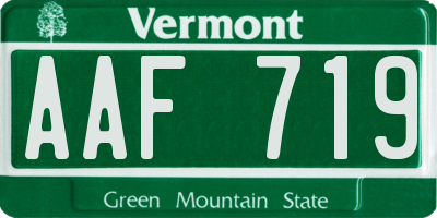VT license plate AAF719