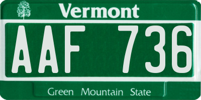 VT license plate AAF736