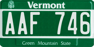 VT license plate AAF746