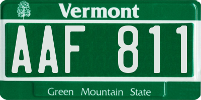 VT license plate AAF811