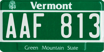 VT license plate AAF813