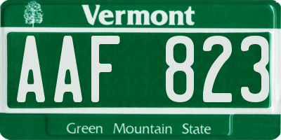 VT license plate AAF823