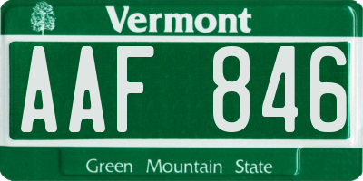 VT license plate AAF846