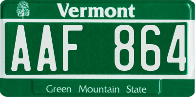 VT license plate AAF864