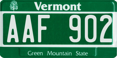 VT license plate AAF902