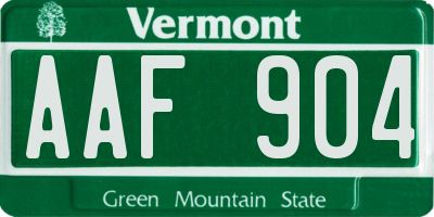 VT license plate AAF904