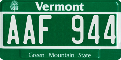 VT license plate AAF944