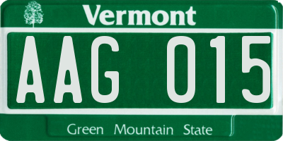 VT license plate AAG015