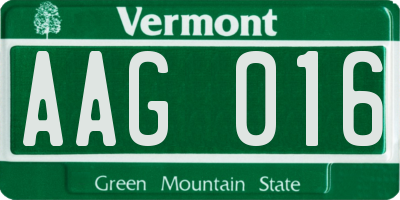 VT license plate AAG016