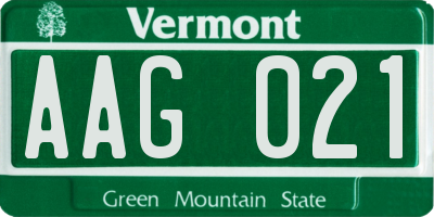 VT license plate AAG021