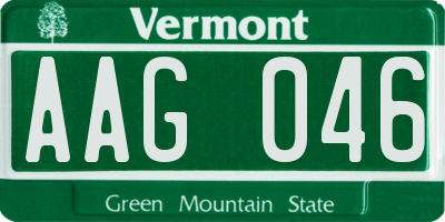 VT license plate AAG046