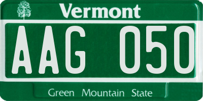 VT license plate AAG050