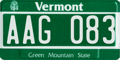 VT license plate AAG083