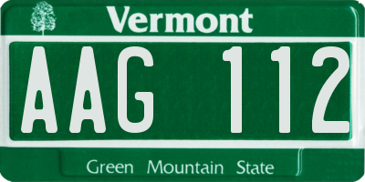 VT license plate AAG112