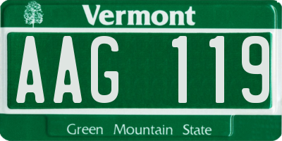 VT license plate AAG119