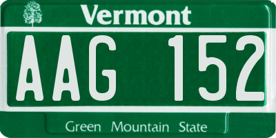 VT license plate AAG152