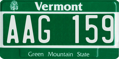 VT license plate AAG159