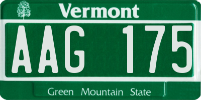 VT license plate AAG175