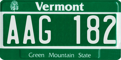 VT license plate AAG182