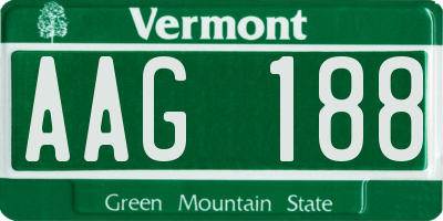 VT license plate AAG188
