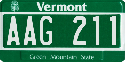 VT license plate AAG211