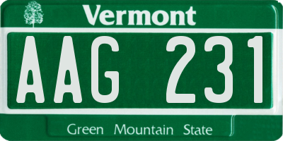 VT license plate AAG231
