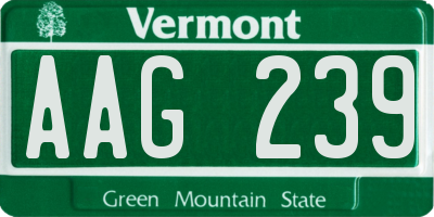 VT license plate AAG239