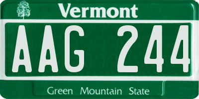 VT license plate AAG244