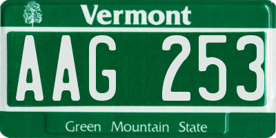 VT license plate AAG253