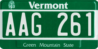 VT license plate AAG261