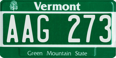 VT license plate AAG273