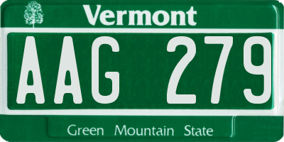 VT license plate AAG279