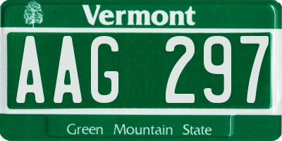VT license plate AAG297