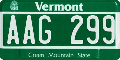 VT license plate AAG299