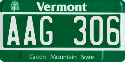 VT license plate AAG306