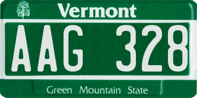 VT license plate AAG328