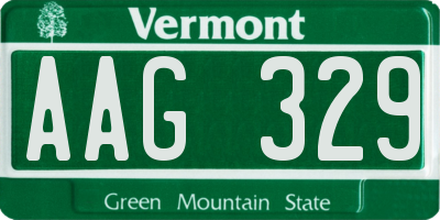 VT license plate AAG329